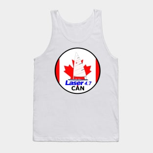 laser class sailboat on flag Canada Tank Top